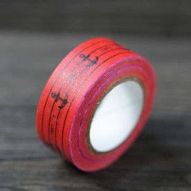 Декоративный бумажный скотч Якорь, 15 мм, 5 м