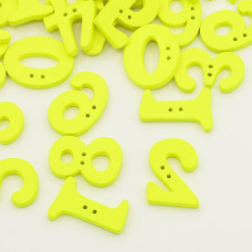 Деревянные пуговицы "Цифры", цвет лимонный, 25 шт