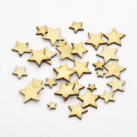 Набор деревянных звездочек, 20 шт , 6-14 мм