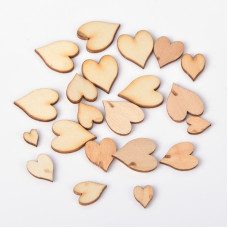 Набір дерев'яних сердечок, 20 шт, 8-18 мм