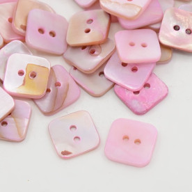 Перламутрова гудзик квадратна, хамелеон, розмір 12 * 12 мм, 1 шт