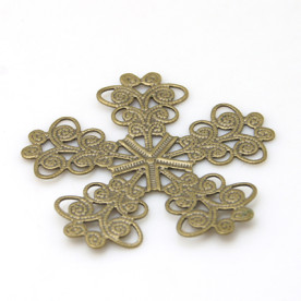 Металева прикраса Квітка візерунок, антична бронза, 17 мм