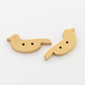 Деревянная пуговка Птичка, размер 28*12*3 мм