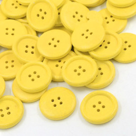 Деревянная пуговица круглая желтая, 13 мм, 1 шт