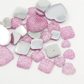 Набор кабошонов из страз, розового цвета, 10 шт, размер от 5 до 22 мм