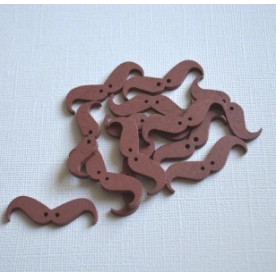 Дерев'яна гудзик Вуса, колір сливовий, 36 * 11 * 3 мм, 1 шт