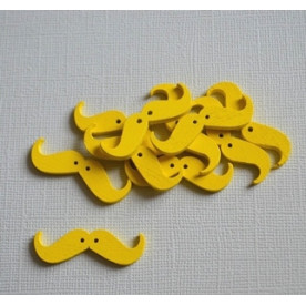Деревянная пуговица Усы, желтый, 36*11*3 мм, 1 шт