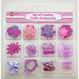 Набір декоративних прикрас для скрапбукінгу, 12шт / уп, рожевий від Santi