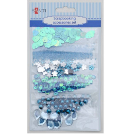 Набір декоративних прикрас для скрапбукінгу, 6шт / уп., Блакитний від Santi
