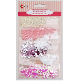Набір декоративних прикрас для скрапбукінгу, 6шт / уп., Рожевий від Santi