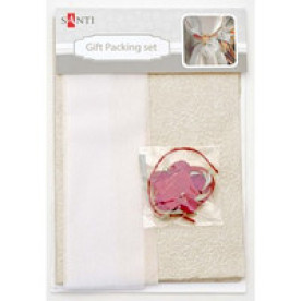 Набір для упаковки подарунка, 40 * 55см, 2шт / уп., Біло-золотий від Santi