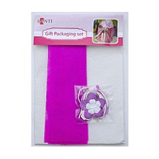 Набор для упаковки подарка, 40*55см, 2шт/уп., бело-розовый от Santi