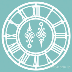 Чипборд Часы с двумя стрелками, размер 98*98 мм от Вензелик