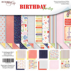 Набір одностороннього паперу 20х20см Birthday Party 10 листів від Scrapmir