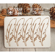 Чіпборд набір "Пташине пір'я" №1, розмір 95 * 65 мм від Scrapbox