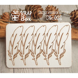 Чипборд набор "Птичьи перья" №1, размер 95*65 мм от Scrapbox