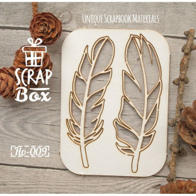 Чіпборд набір "Пташине пір'я" №4, розмір 75 * 55 мм від Scrapbox