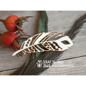 Чіпборд Перо з етнічним малюнком, розмір 58 * 20 мм від Scrapbox