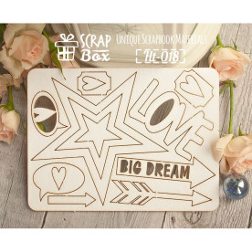 Чіпборд набір "Хіпстер" №3, розмір 115 * 90 мм від Scrapbox