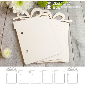Основа для альбома в форме подарка, 6 шт, размер 110*150 мм от ScrapBox
