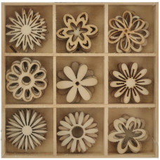 Набір дерев'яних вирубування Flowers, 45 шт від Kaisercraft