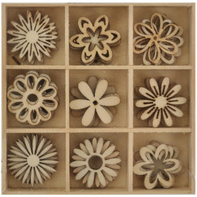 Набір дерев'яних вирубування Flowers, 45 шт від Kaisercraft