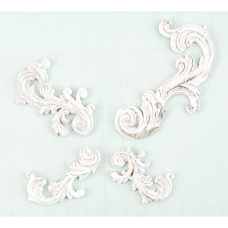 Набор гипсовых украшений Swirls, 4 шт от Prima