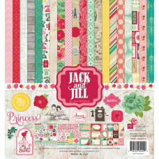 Набір паперу Jack & Jill Girl, 30х30 см, 12 аркушів + наклейки від Echo Park