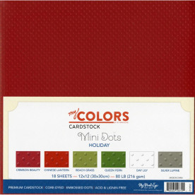 Набор кардстока с тиснением точки Holiday, 30*30 см, 6 шт., 216 г/м2 от My Mind's Eye