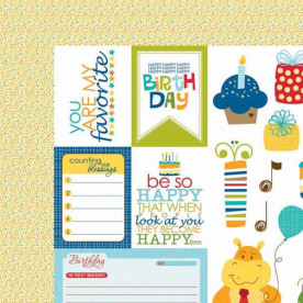Двусторонняя бумага Cute Cuts из коллекции Birthday Boy 30х30 см от Bella Blvd