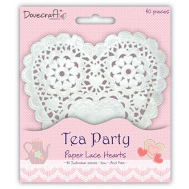 Набір мереживних серветок у формі серця 3 шт Tea Party Heart Doilies від Dovecraft