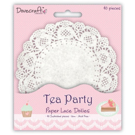 Набір мереживних серветок круглої форми Tea Party Heart Doilies від Dovecraft