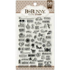 Набор акриловых штампов в упаковке Icons, 58 шт, Bo Bunny