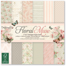 Набір паперу Floral Muse, 15 * 15 см 12 аркушів від Dovecraft