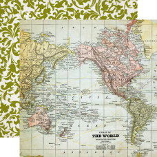 Аркуш паперу Map, 30 * 30 см, 180 г / м2 від Echo Park