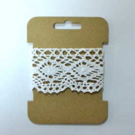 Кружевная хлопковая лента, белая, 5 см, 1 м от Hobby&You