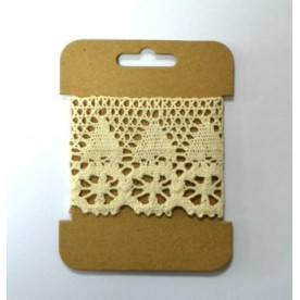 Мереживна бавовняна стрічка, кремова, 6 см, 1 м від Hobby & You