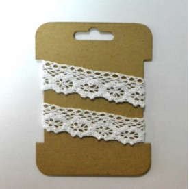Кружевная хлопковая лента, белая, 2,5 см, 1 м от Hobby&You