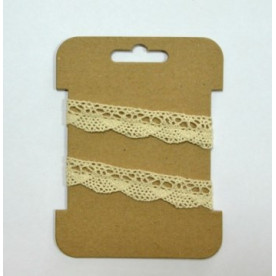 Мереживна кремова бавовняна стрічка, 1,5 см, 1 м від Hobby & amp; You 