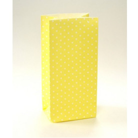Подарочный пакетик, Горошек желтый, размер 190*95*65 мм от Hobby&You