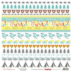 Одностороння бумага Ведмедь, лисица и вигвам, 30*30 см, 190 г/м2 от ScrapBerry's