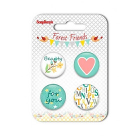 Набор металлических фишек Лесные друзья  №2, 4 шт от ScrapBerry's
