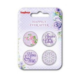 Набір металевих фішок Щасливий день №3 (англ), 4 шт від ScrapBerry's