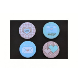 Набір металевих фішок на магніті Про любов, 4 шт від ScrapBerry's