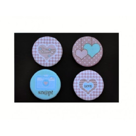 Набор металлических фишек на магните О любви №1, 4 шт от ScrapBerry's