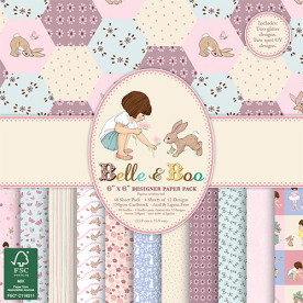 Набір паперу Belle and Boo II, 15 * 15 см, 12 аркушів від Dovecraft