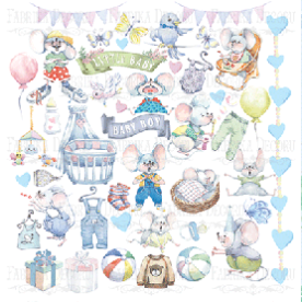 Лист з картинками для вирізання My little mousy boy 30,5х30,5 см, Фабрика Декору