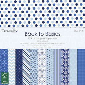 Набор бумаги Blue Skies, 30*30 см , 12 листов от Dovecraft