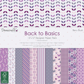 Набор бумаги Berry Blush, 30*30 см , 12 листов от Dovecraft