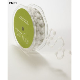 Лента с помпонами на проволоке Pom Poms White от May Arts, 90 см